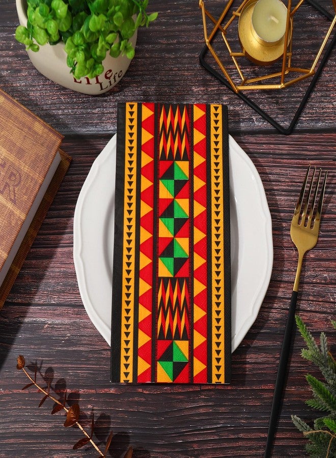 Whaline 80Pcs Black History Month Guest Paper Napkin Black History Month Disposable Guest Hand Towel African Heritage Holiday Bathroom Napkin for Juneteenth Kwanzaa Party Table Decor - Image 3